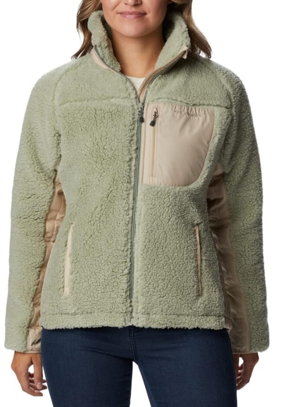 Columbia Women's Sage and Cream Archer Ridge II Full Zip Fleece - Size - Medium